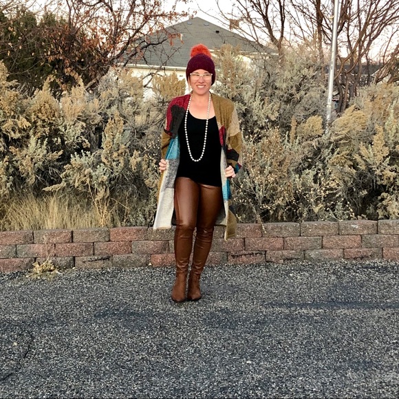 New! Multi Color Balloon Sleeve Cardigan - Picture 7 of 8